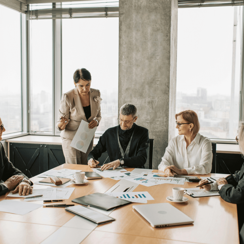 Enterprise stakeholders roundtable in sky rise office