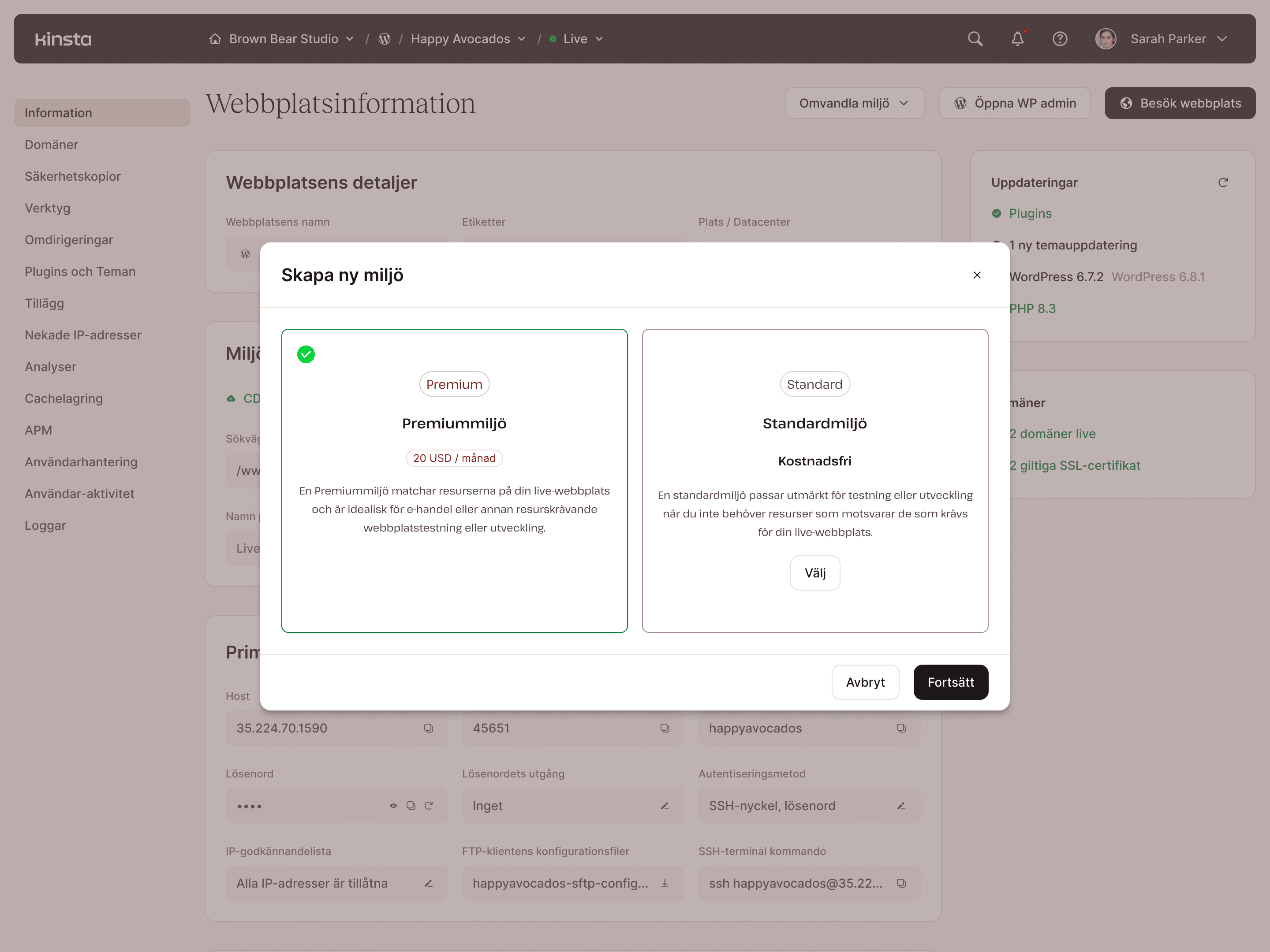 Uppsättning av staging-miljö med ett klick